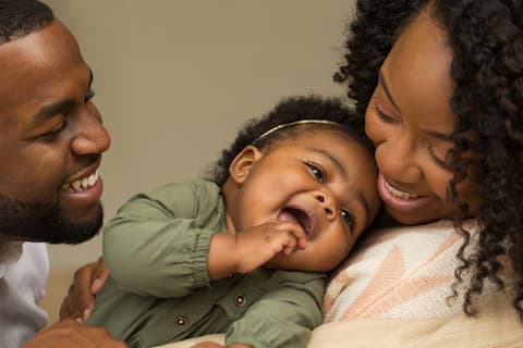 Family with dad, mom, and baby